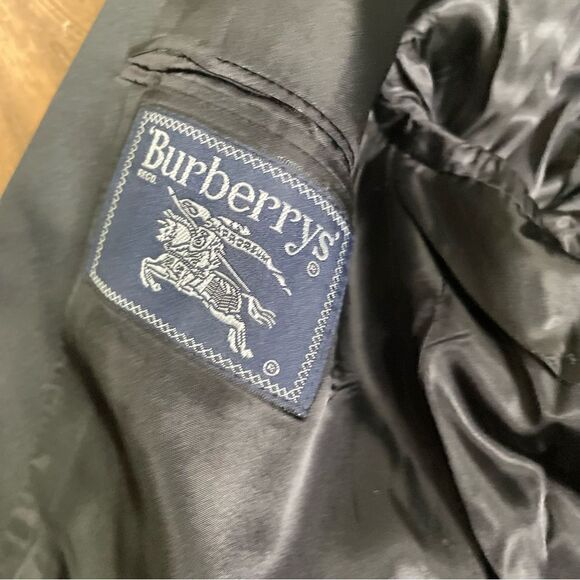 Burberrys Mens Blazer Jacket Black Wool One Button Tuxedo Wedding Sport Coat 44L - Picture 11 of 13